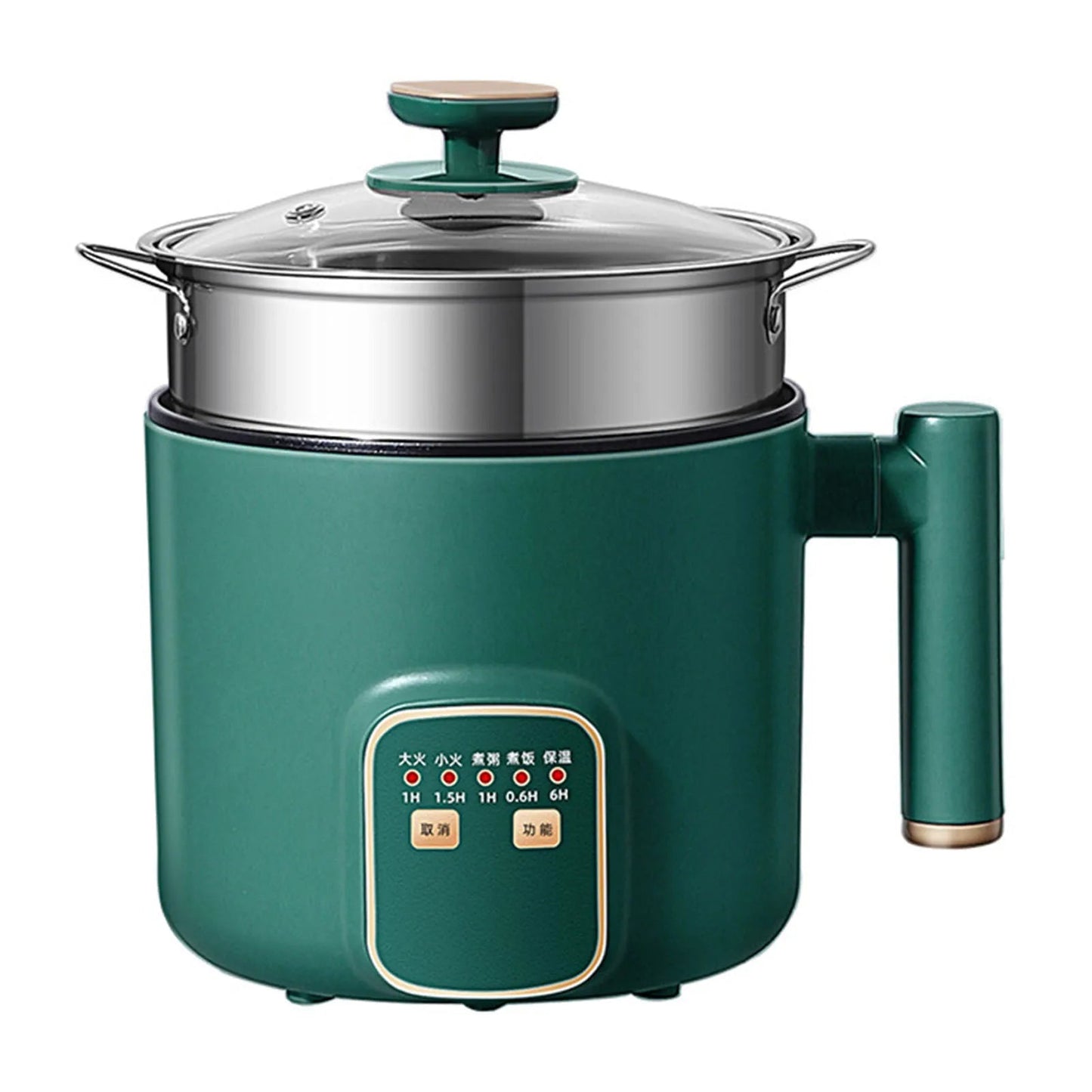 Electric Hot Pot 1.8L Mini Multifunction Electric Noodle Cooker with Handle for Home Dorm Office Double Layer - H. home supplies