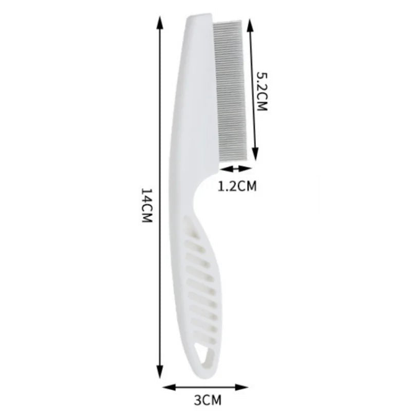 Flea Comb Dog Cat Hair Removal Brush Stainless Steel Dense Teeth Inline Comb Portable Pet Universal Grooming Cleaning Supplies - H. home supplies