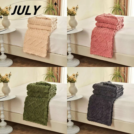 1pc Luxurious Fleece Blanket - Ultra - Soft 3D Plush Dense Weave, All - Season Cozy Flannel Throw Best Price In US - H. home supplies
