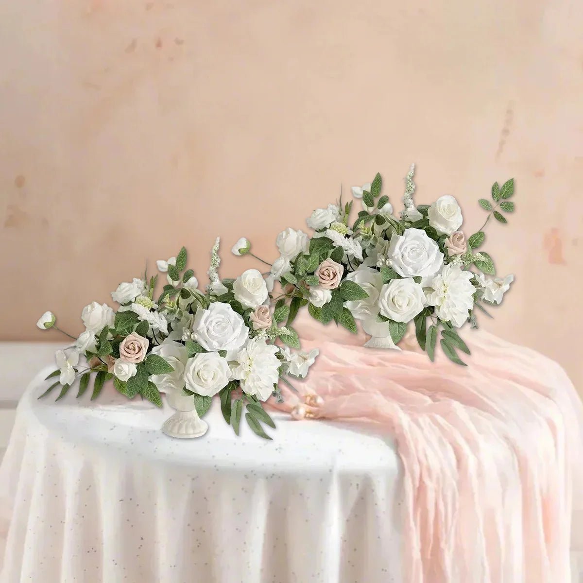 2 Pack Artificial Rose Flowers Without Vase, Wedding Decor Centerpiece Flower for Ceremony Reception Tabletop Desk - H. home supplies