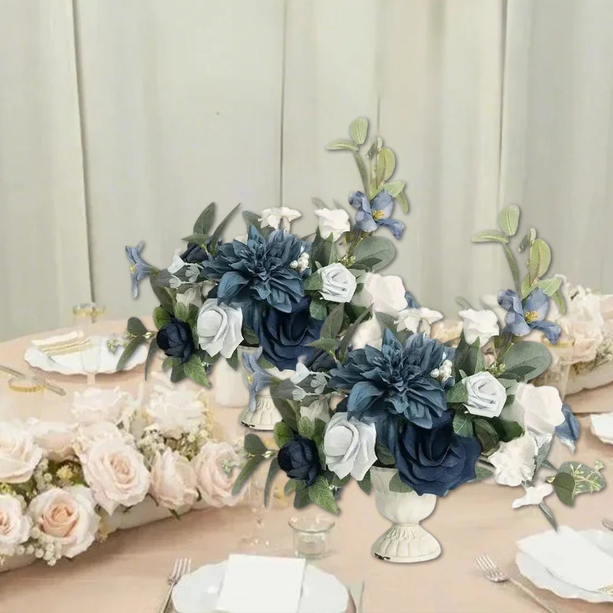 2 Pack Artificial Rose Flowers Without Vase, Wedding Decor Centerpiece Flower for Ceremony Reception Tabletop Desk - H. home supplies