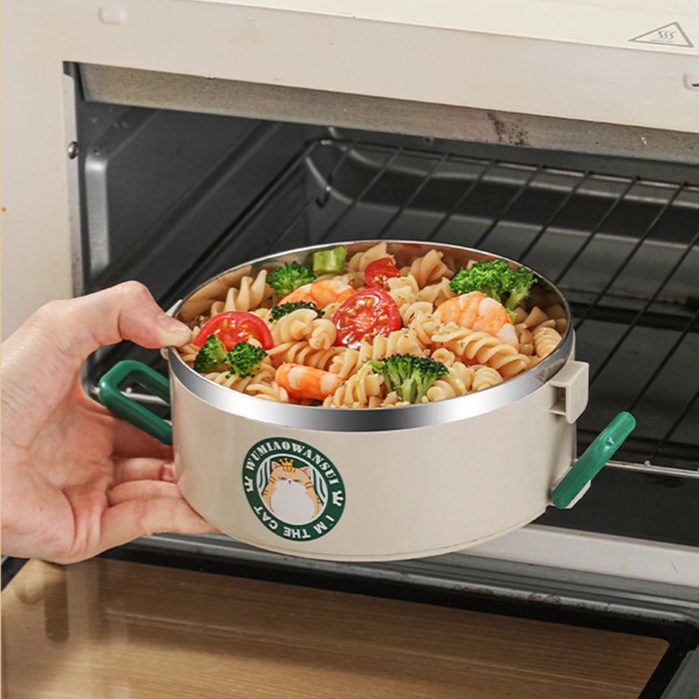 2100ml304 stainless steel insulated lunch box, 3 - layer design, suitable for schools, camping, and work occasions - H. home supplies