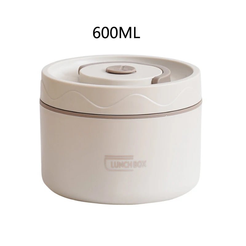 304 Stainless Steel Insulated Lunch Box with Storage Bag Portable Double - layer Covered Lunch Box Office Student Sealed Lunch Box - H. home supplies