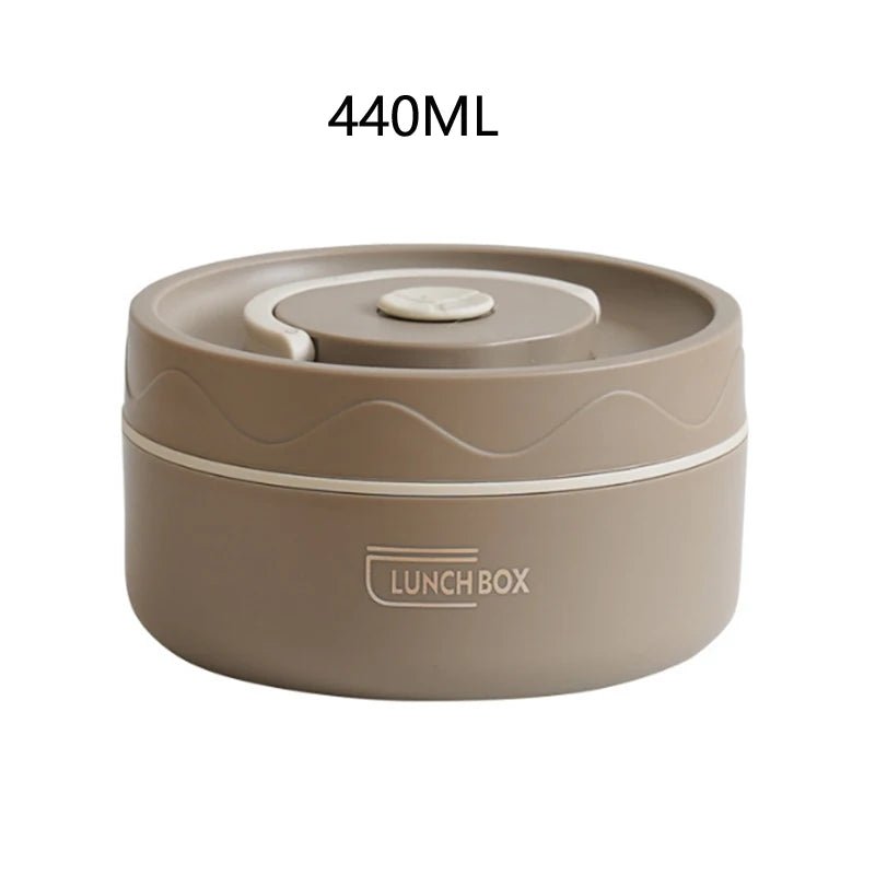 304 Stainless Steel Insulated Lunch Box with Storage Bag Portable Double - layer Covered Lunch Box Office Student Sealed Lunch Box - H. home supplies