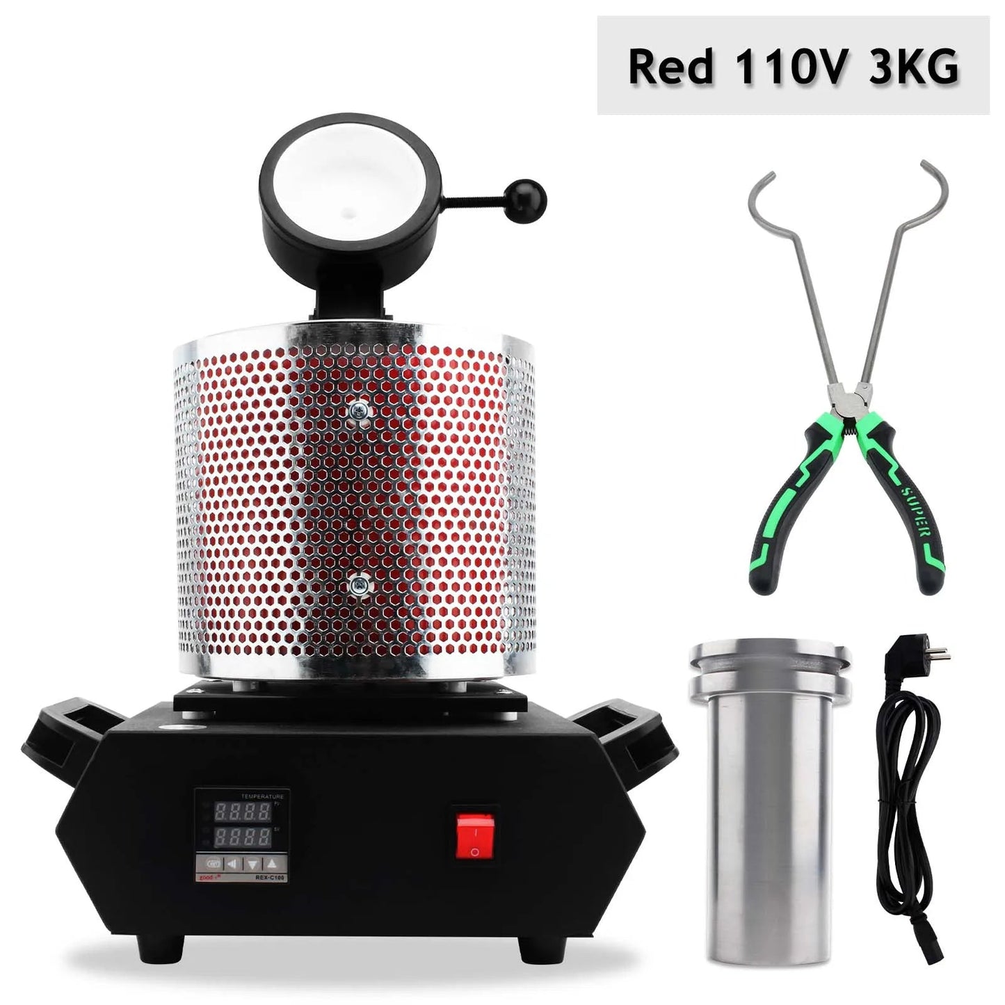 3Kg Gold Melting Furnace - Portable Metal Melting Furnace Gold Silver and Aluminium Quartz Crucible Equipment Melting - H. home supplies