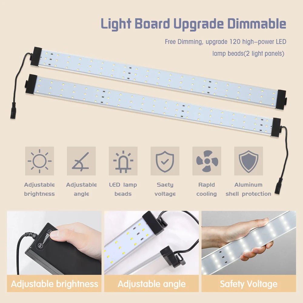 45 65 80cm Photo Light Studio Soft Boxes Portable Foldable Dimmable Photography Table Shooting Tents Kit With 5 Background Board - H. home supplies