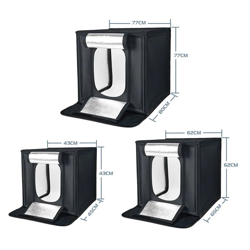 45 65 80cm Photo Light Studio Soft Boxes Portable Foldable Dimmable Photography Table Shooting Tents Kit With 5 Background Board - H. home supplies