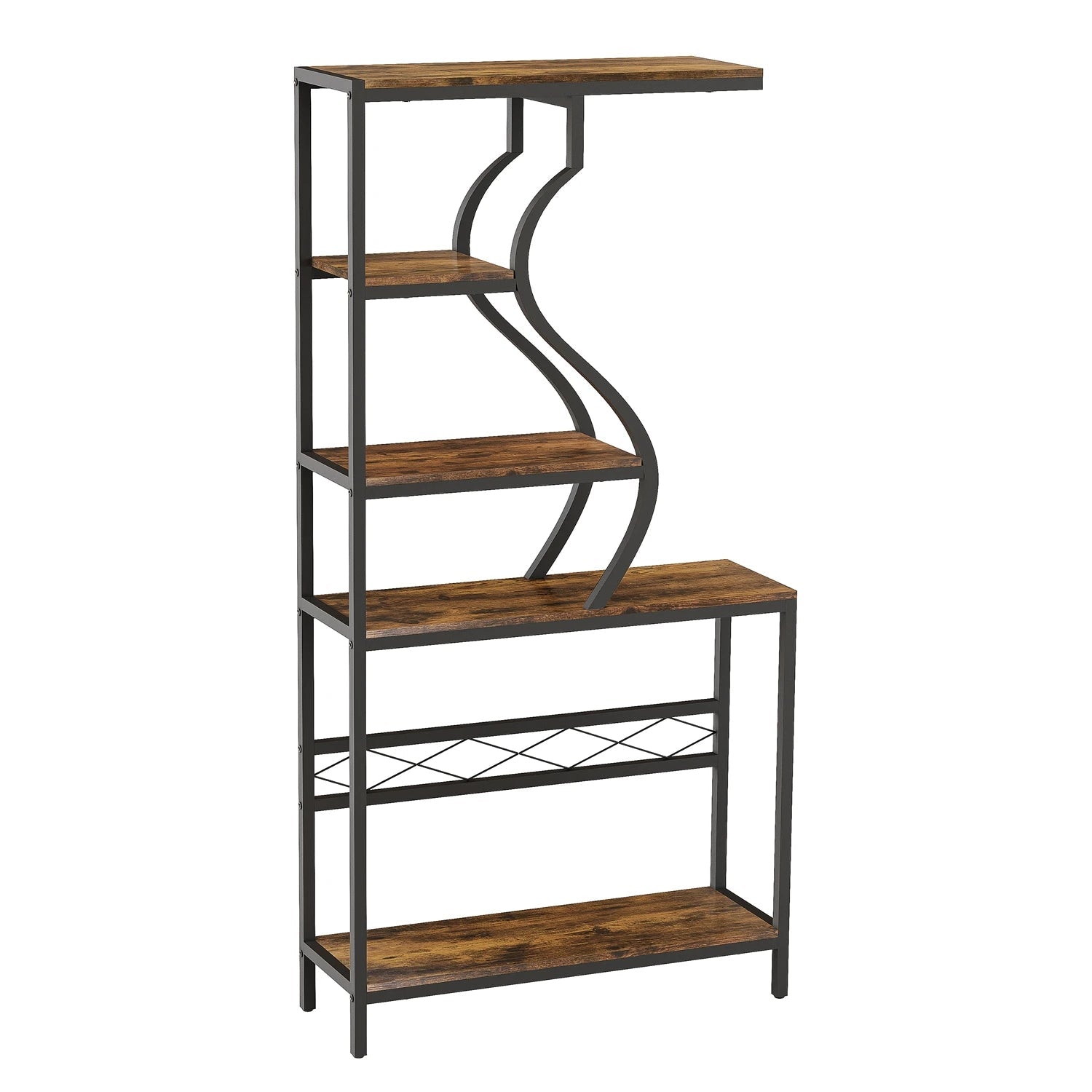 5 - Tier Industrial Large Flower Pot Display Rack Bookshelf Metal Tall Storage Stand - H. home supplies