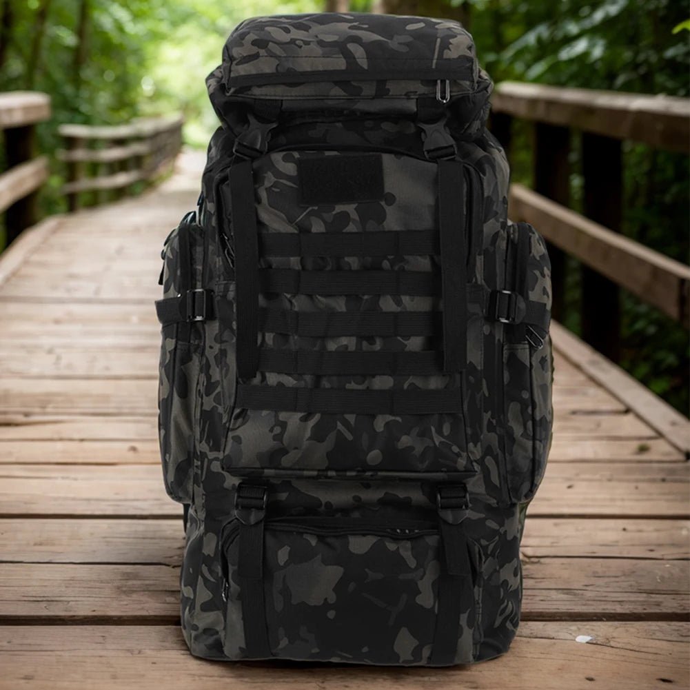 80L Hiking Backpack 600D Oxford Cloth Mountaineering Backpack Multiple Pockets Mountain Climbing Rucksack for Outdoor Sports - H. home supplies