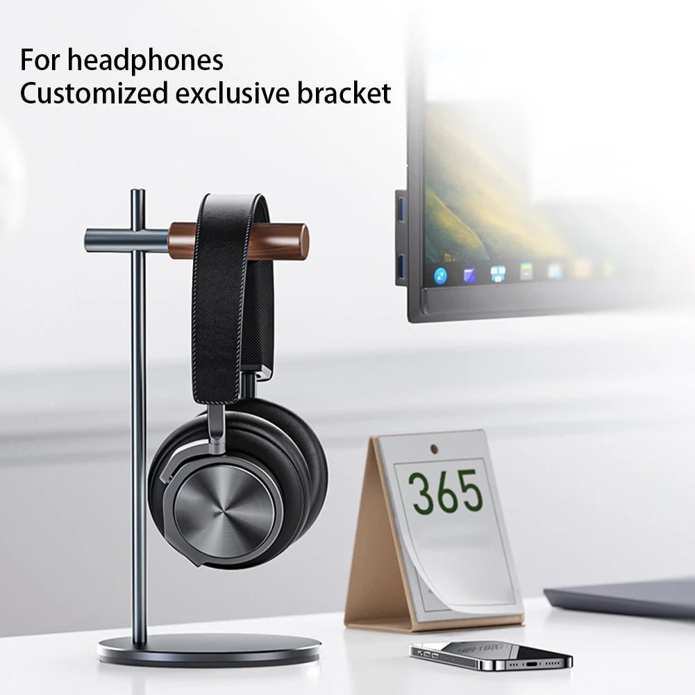 Aluminium Alloy Desk Earphone Stand Non - Slip Gaming Headset Stand Rack Detachable for Apple Vision Pro/Airpods Max/HyperX/Beats - H. home supplies