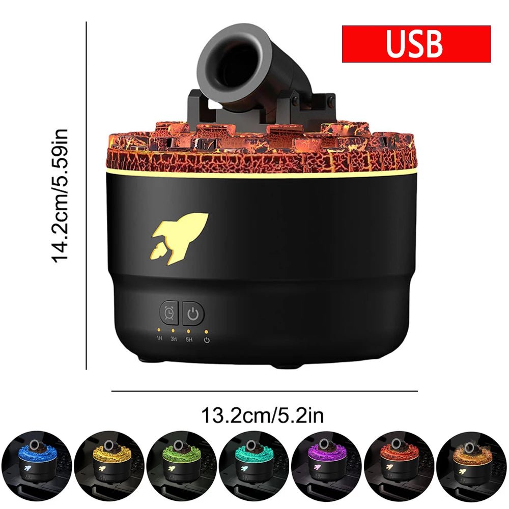 Cannon Blast Aroma Humidifier Essential Oil Diffuser Air Humidifier Aromatherapy Diffuser Volcanic Crack Light Cannons Humidifie - H. home supplies