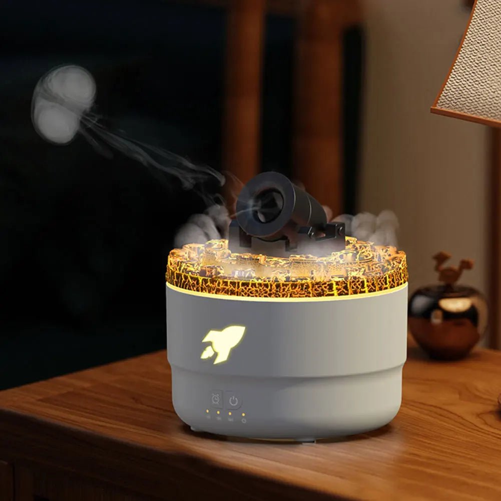 Cannon Blast Aroma Humidifier Essential Oil Diffuser Air Humidifier Aromatherapy Diffuser Volcanic Crack Light Cannons Humidifie - H. home supplies