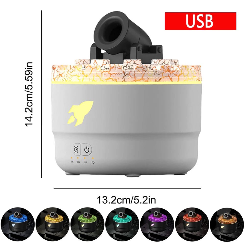 Cannon Blast Aroma Humidifier Essential Oil Diffuser Air Humidifier Aromatherapy Diffuser Volcanic Crack Light Cannons Humidifie - H. home supplies