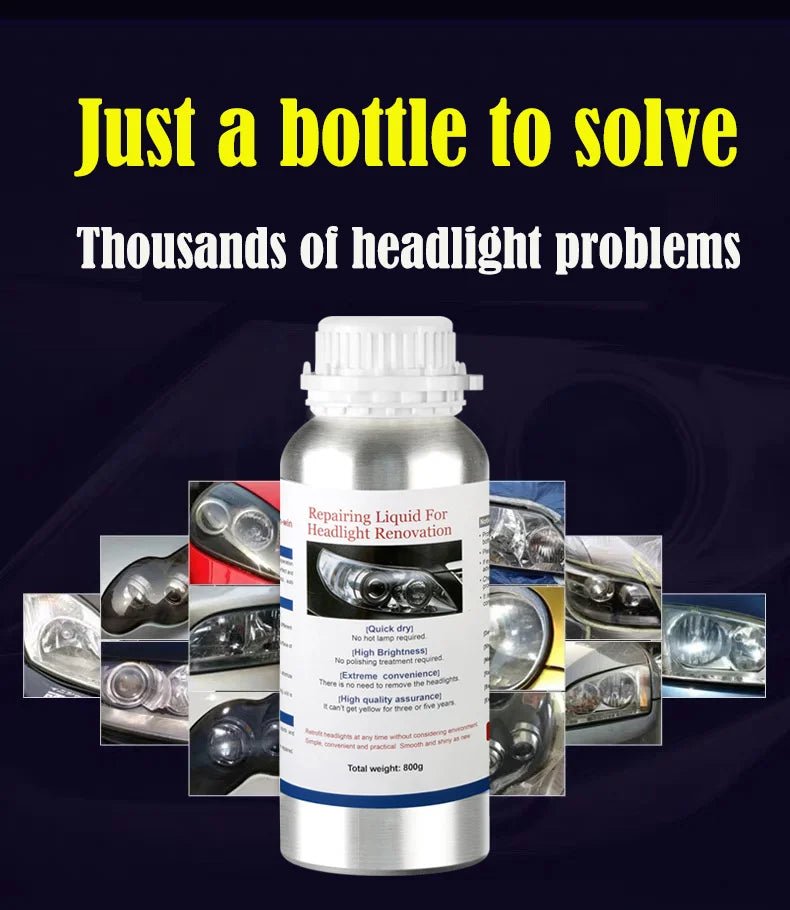 Car Headlight Liquid Polymer Polisher 800ML Car Headlights Polishing Renovation Repair Tool Light Restoration Besteam Auto Part - H. home supplies