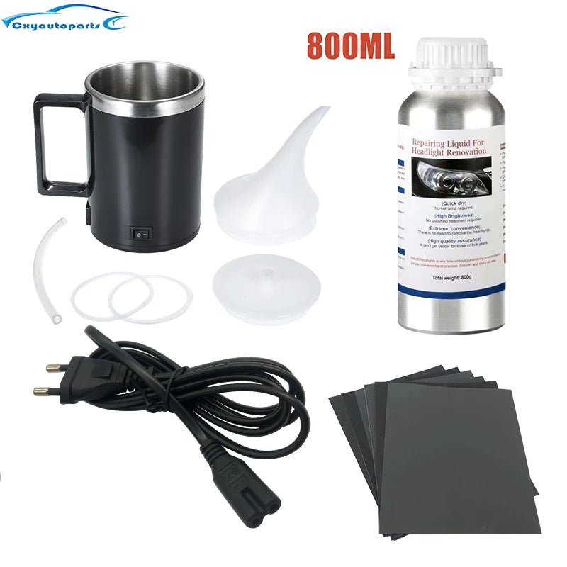 Car Headlight Liquid Polymer Polisher 800ML Car Headlights Polishing Renovation Repair Tool Light Restoration Besteam Auto Part - H. home supplies