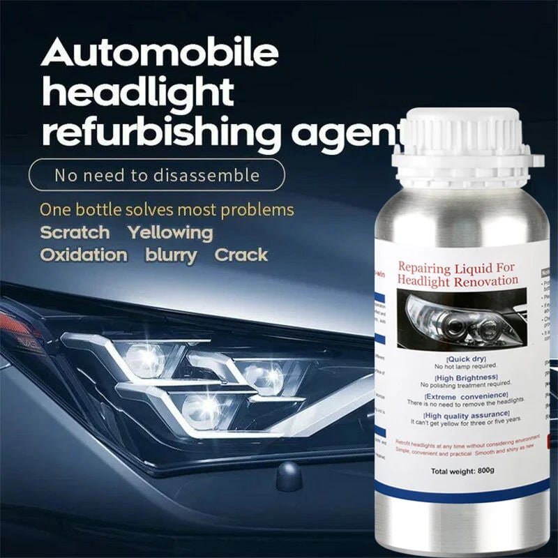 Car Headlight Liquid Polymer Polisher 800ML Car Headlights Polishing Renovation Repair Tool Light Restoration Besteam Auto Part - H. home supplies