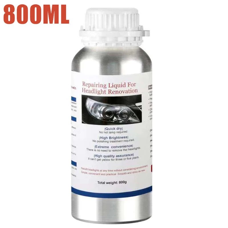 Car Headlight Liquid Polymer Polisher 800ML Car Headlights Polishing Renovation Repair Tool Light Restoration Besteam Auto Part - H. home supplies