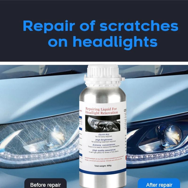 Car Headlight Liquid Polymer Polisher 800ML Car Headlights Polishing Renovation Repair Tool Light Restoration Besteam Auto Part - H. home supplies