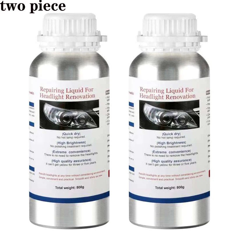 Car Headlight Liquid Polymer Polisher 800ML Car Headlights Polishing Renovation Repair Tool Light Restoration Besteam Auto Part - H. home supplies