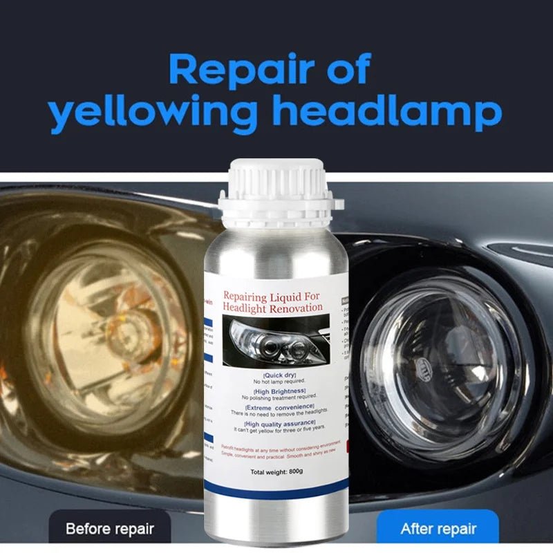 Car Headlight Liquid Polymer Polisher 800ML Car Headlights Polishing Renovation Repair Tool Light Restoration Besteam Auto Part - H. home supplies
