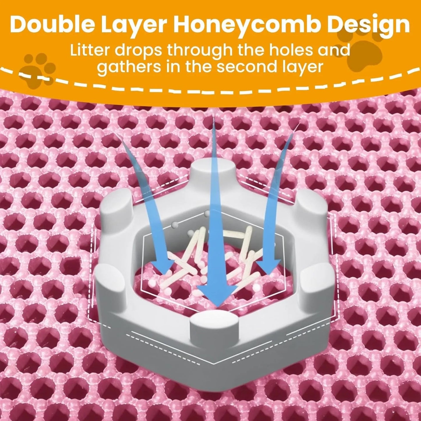 Cat Litter Mat Double Layer Pet Non Slip Big Pet Litter Box Filter MatWear Resistant Waterproof Anti - slip Cat Litter Mat - H. home supplies