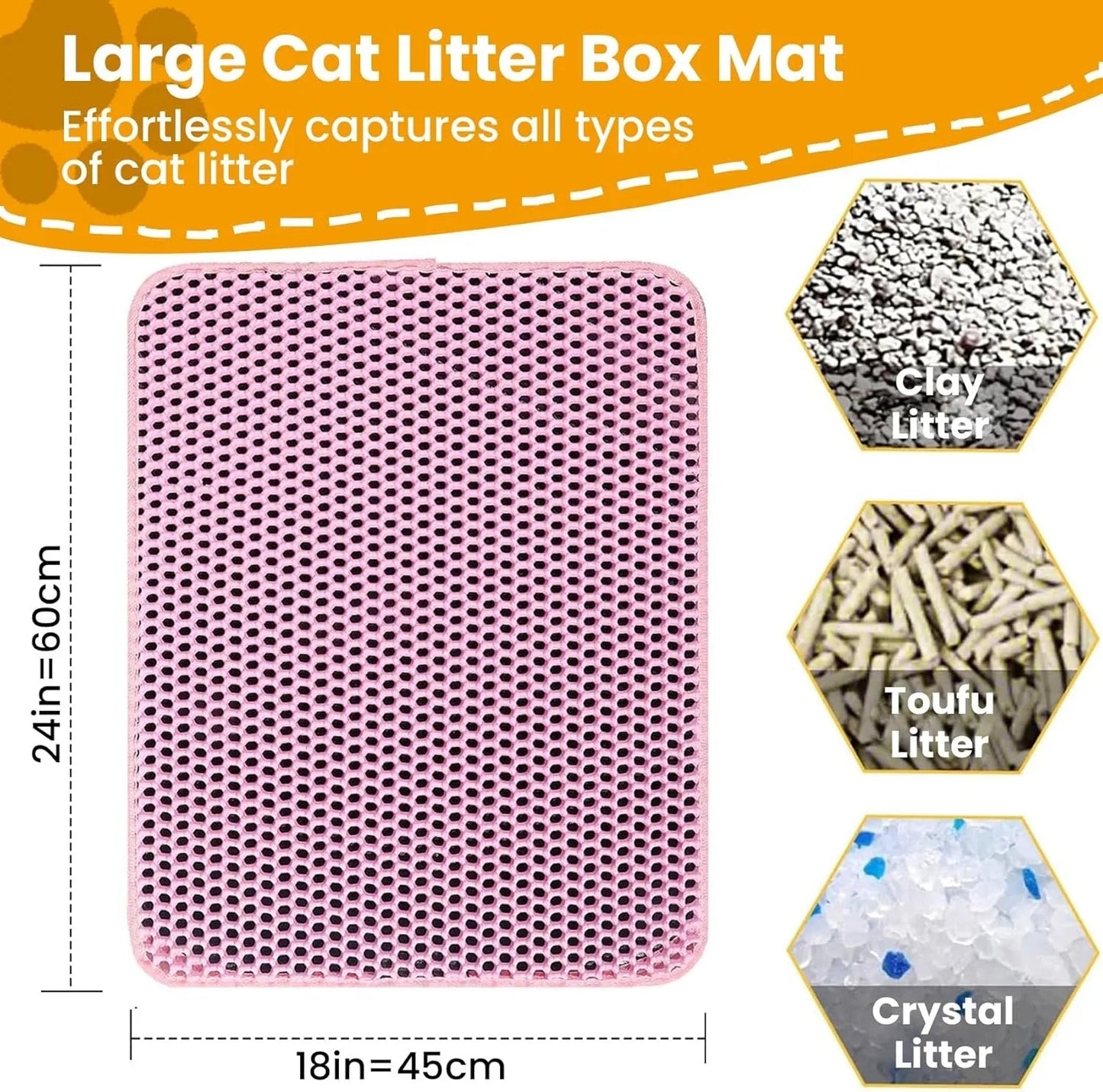 Cat Litter Mat Double Layer Pet Non Slip Big Pet Litter Box Filter MatWear Resistant Waterproof Anti - slip Cat Litter Mat - H. home supplies