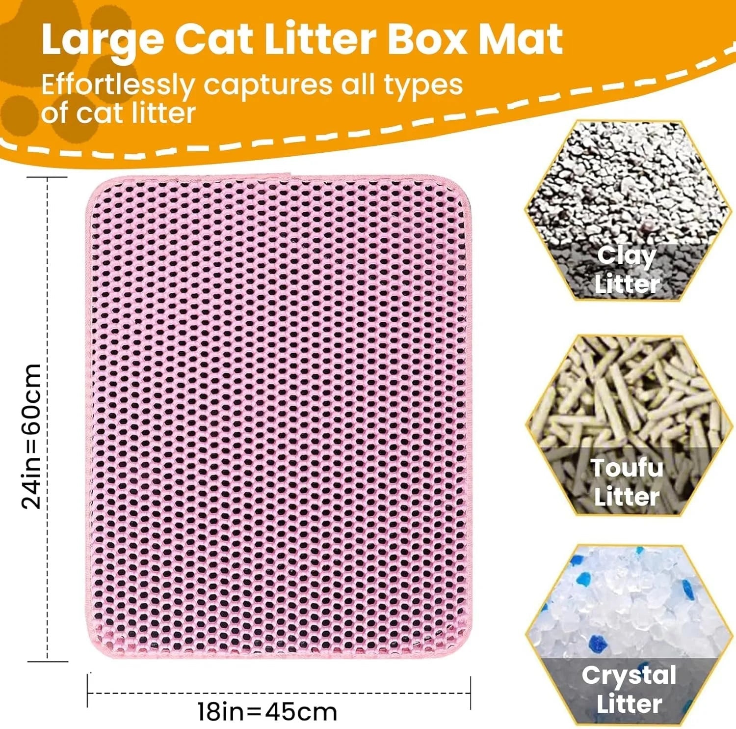 Cat Litter Mat Double Layer Pet Non Slip Big Pet Litter Box Filter MatWear Resistant Waterproof Anti - slip Cat Litter Mat - H. home supplies