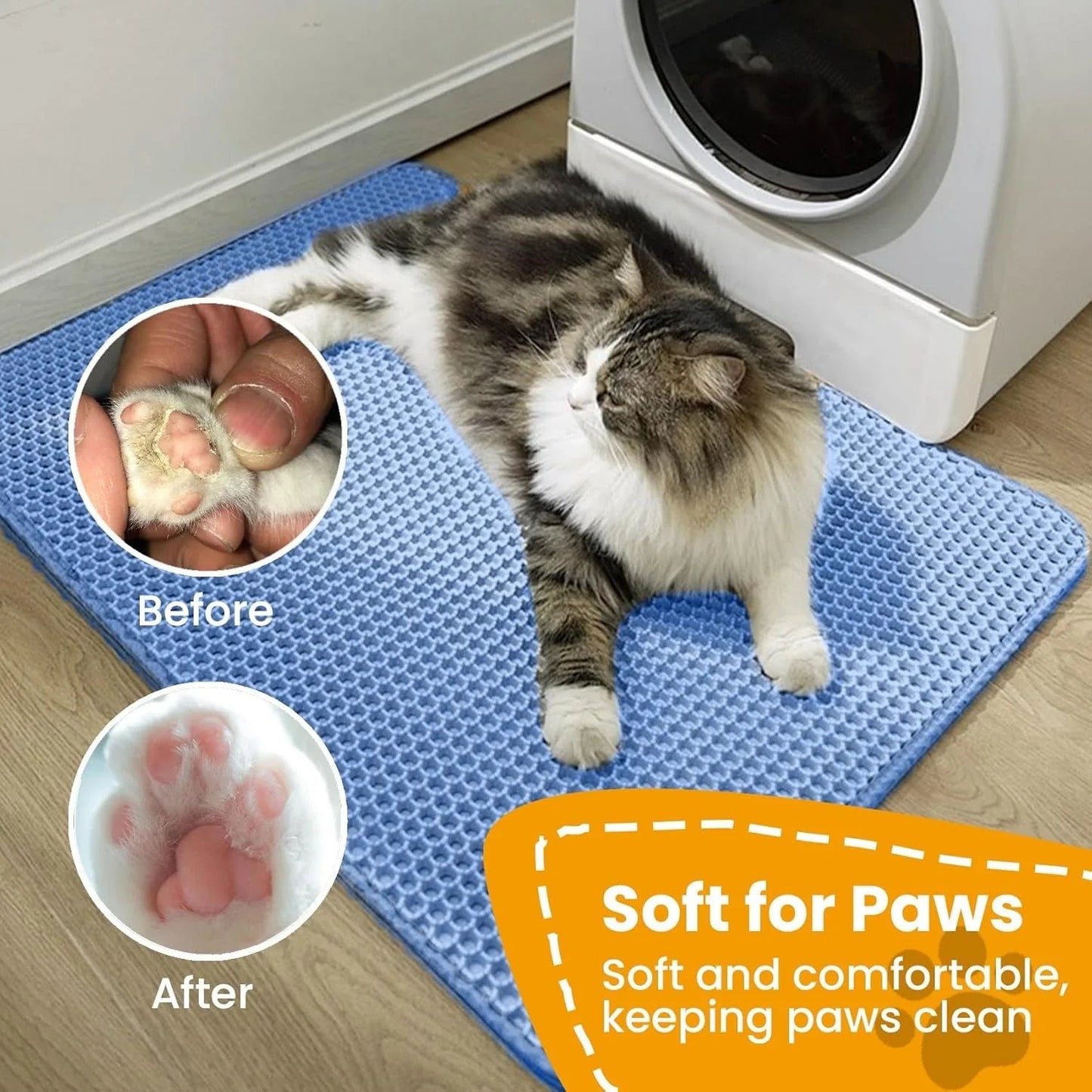 Cat Litter Mat Double Layer Pet Non Slip Big Pet Litter Box Filter MatWear Resistant Waterproof Anti - slip Cat Litter Mat - H. home supplies