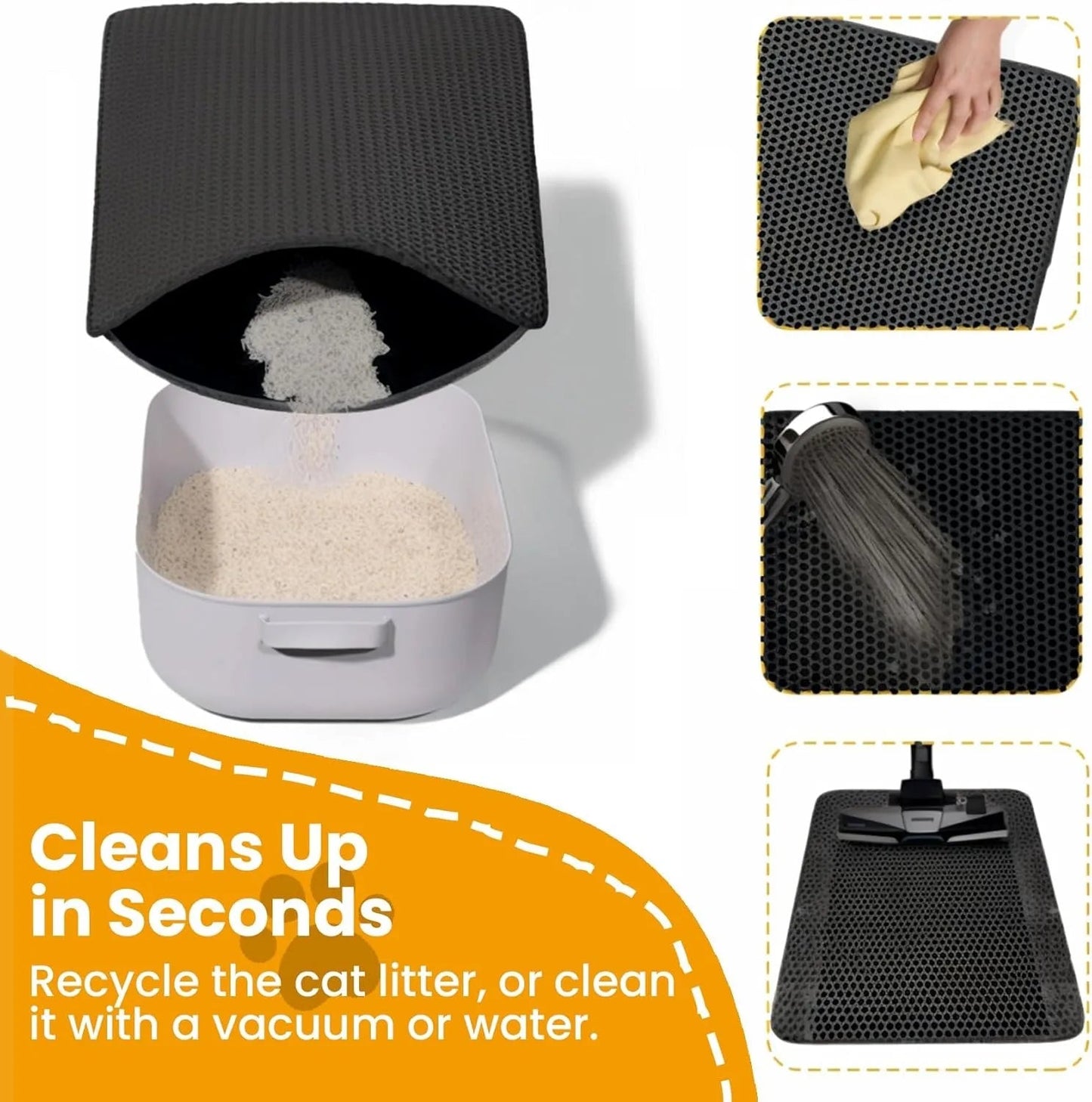 Cat Litter Mat Double Layer Pet Non Slip Big Pet Litter Box Filter MatWear Resistant Waterproof Anti - slip Cat Litter Mat - H. home supplies