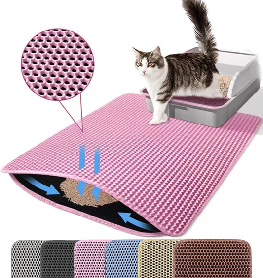 Cat Litter Mat Double Layer Pet Non Slip Big Pet Litter Box Filter MatWear Resistant Waterproof Anti - slip Cat Litter Mat - H. home supplies