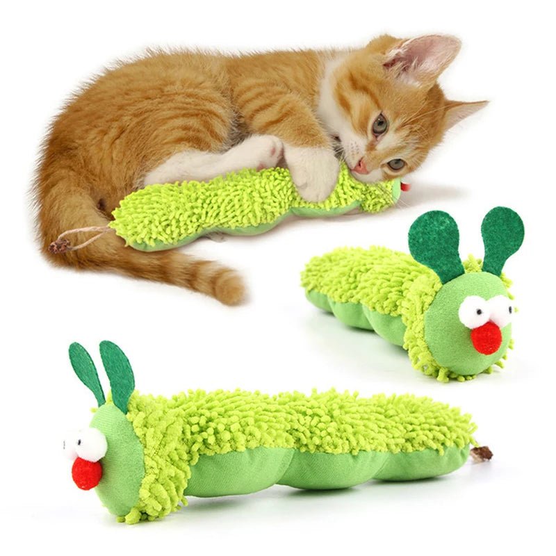 Cat plush toy pet amusing cat to relieve boredom interactive scratch - resistant and bite - resistant green animal toy - H. home supplies