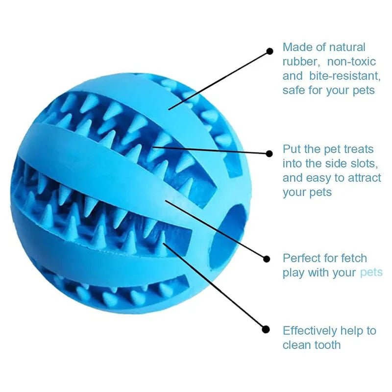 Dog Toy Ball Interactive Rubber Balls Puppy Chewing Toys Pet Tooth Cleaning Ball Cats Pets Food Treat Feeder Silicone Balls Toy - H. home supplies