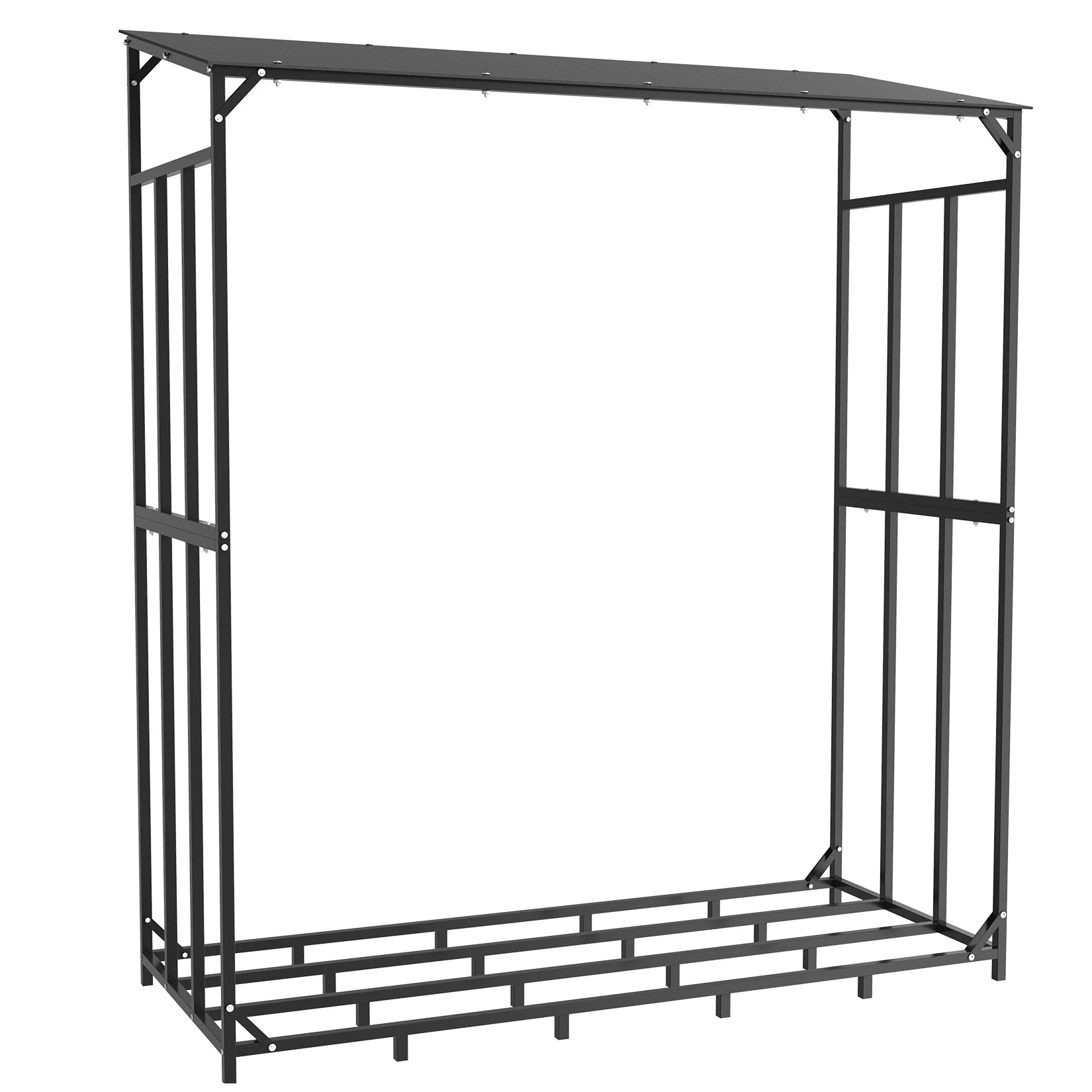 Extra Large Tall Outdoor Firewood Rack with Cover Heavy Duty Square Strong Stand Rack with Waterproof Cover for Fireplace Garden - H. home supplies