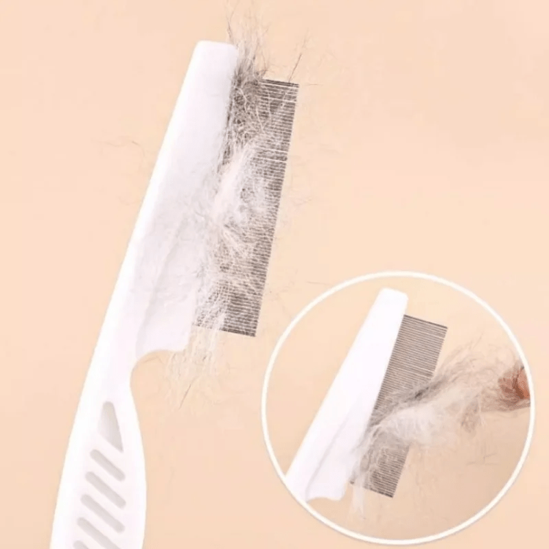 Flea Comb Dog Cat Hair Removal Brush Stainless Steel Dense Teeth Inline Comb Portable Pet Universal Grooming Cleaning Supplies - H. home supplies