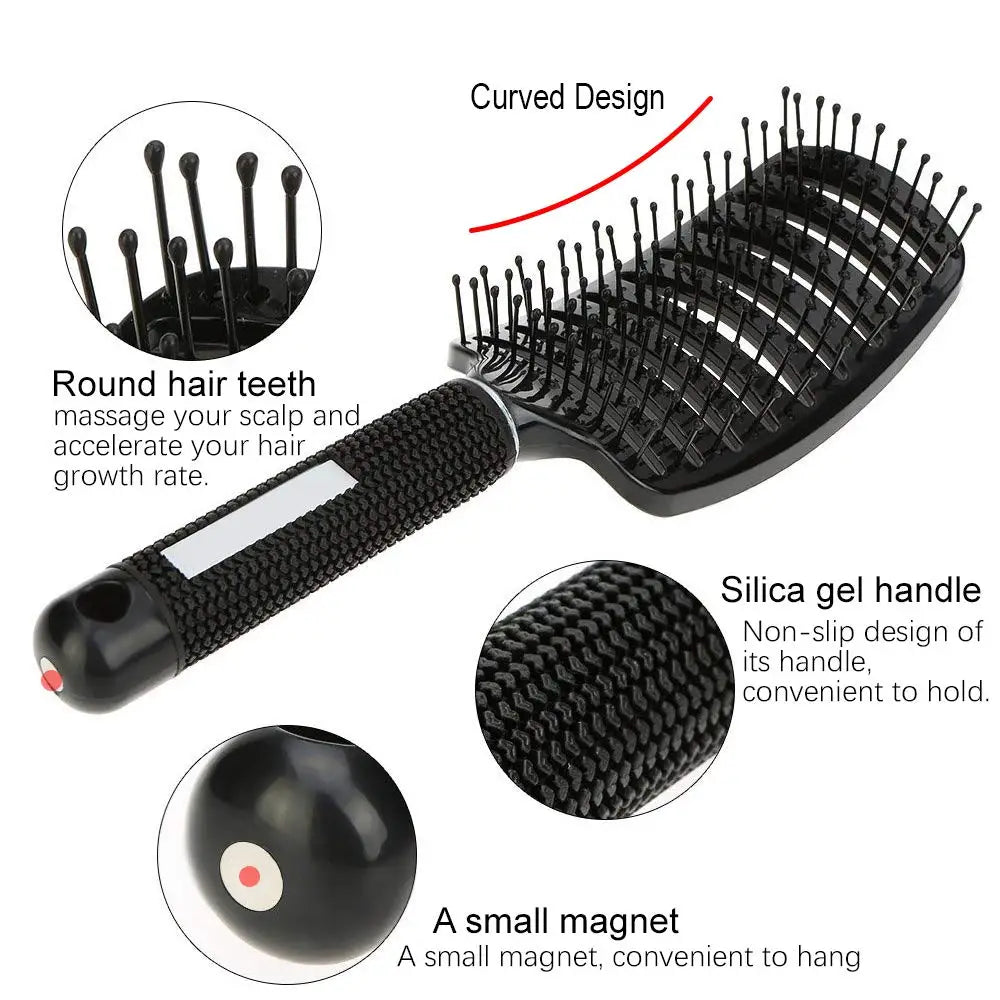 Hair Detangling Massage Brushes Women Magic Hair Scalp Massage Comb Fast Drying Hair Straight Professional hair styling tools - H. home supplies