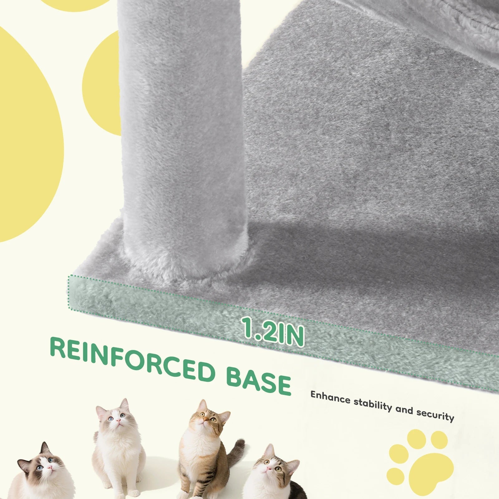 JHK 44in Tall Multi - Cat Climbing Cat Tree Tower for Pet Furniture Natural Sisal Scratching Posts Stable Pet House for Indoor Cat - H. home supplies