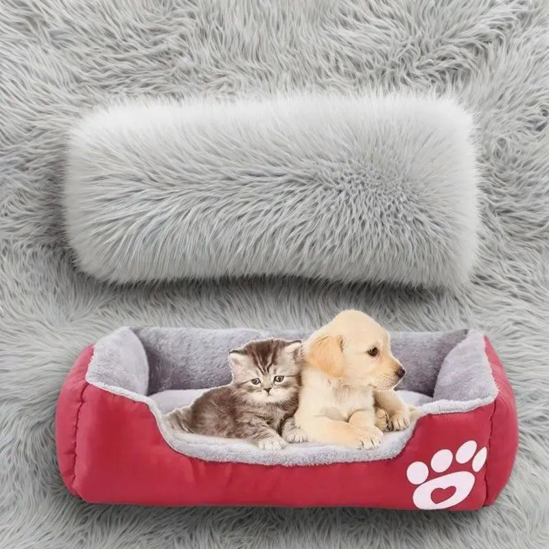 Large Pet House Dog Bed Cat Mat Long Plush Deep Sleeping Warm Soft Small Dog Cushion Calm Beds for Puppy Chihuahua - H. home supplies