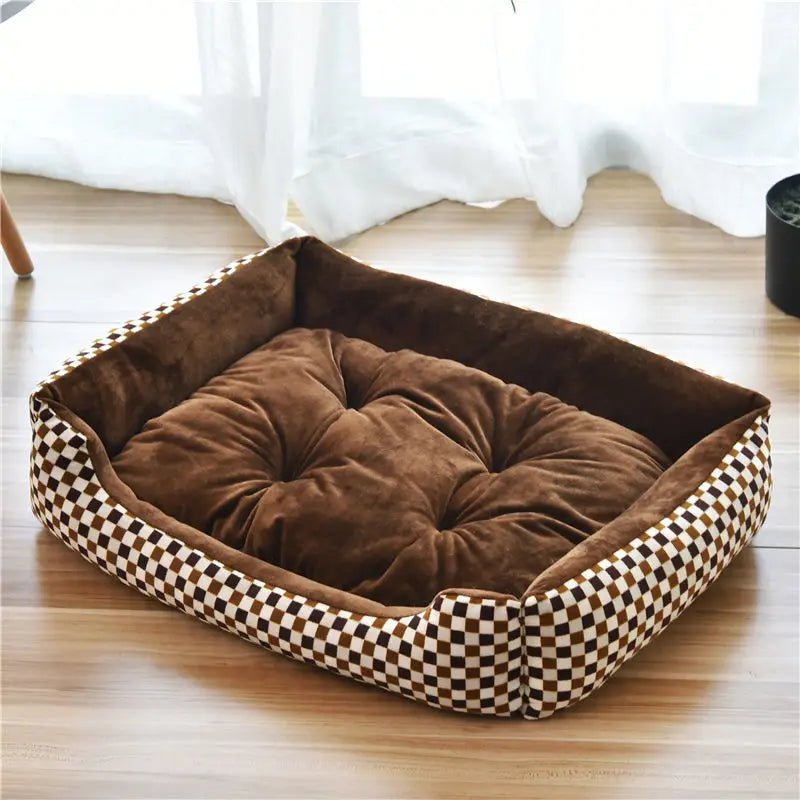 Large Pet House Dog Bed Cat Mat Long Plush Deep Sleeping Warm Soft Small Dog Cushion Calm Beds for Puppy Chihuahua - H. home supplies