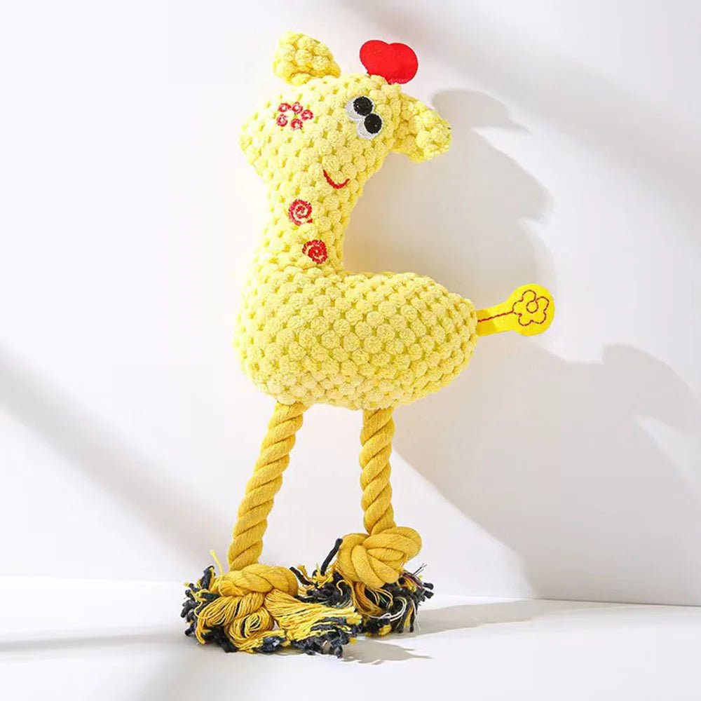 Pet Plush Toy: Bite - Resistant Animal Doll with Squeaker, Soft Stuffed Toy for Dogs/Cats, Interactive Chew Toy - H. home supplies