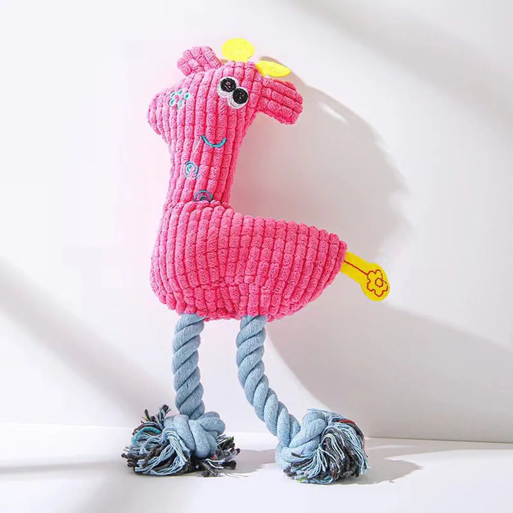 Pet Plush Toy: Bite - Resistant Animal Doll with Squeaker, Soft Stuffed Toy for Dogs/Cats, Interactive Chew Toy - H. home supplies