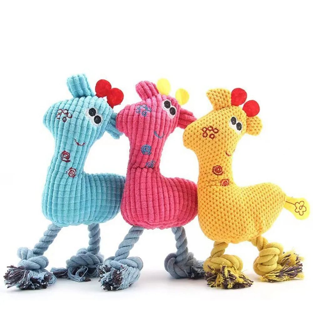 Pet Plush Toy: Bite - Resistant Animal Doll with Squeaker, Soft Stuffed Toy for Dogs/Cats, Interactive Chew Toy - H. home supplies