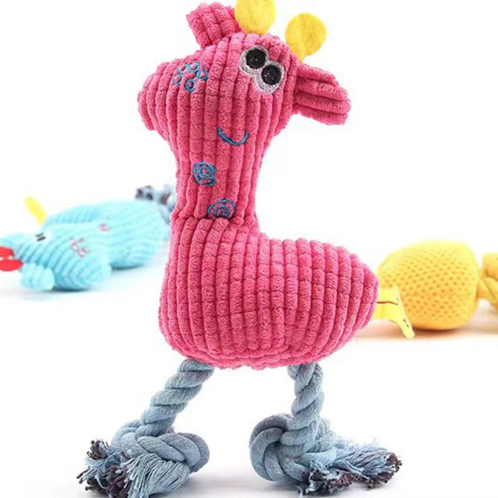 Pet Plush Toy: Bite - Resistant Animal Doll with Squeaker, Soft Stuffed Toy for Dogs/Cats, Interactive Chew Toy - H. home supplies