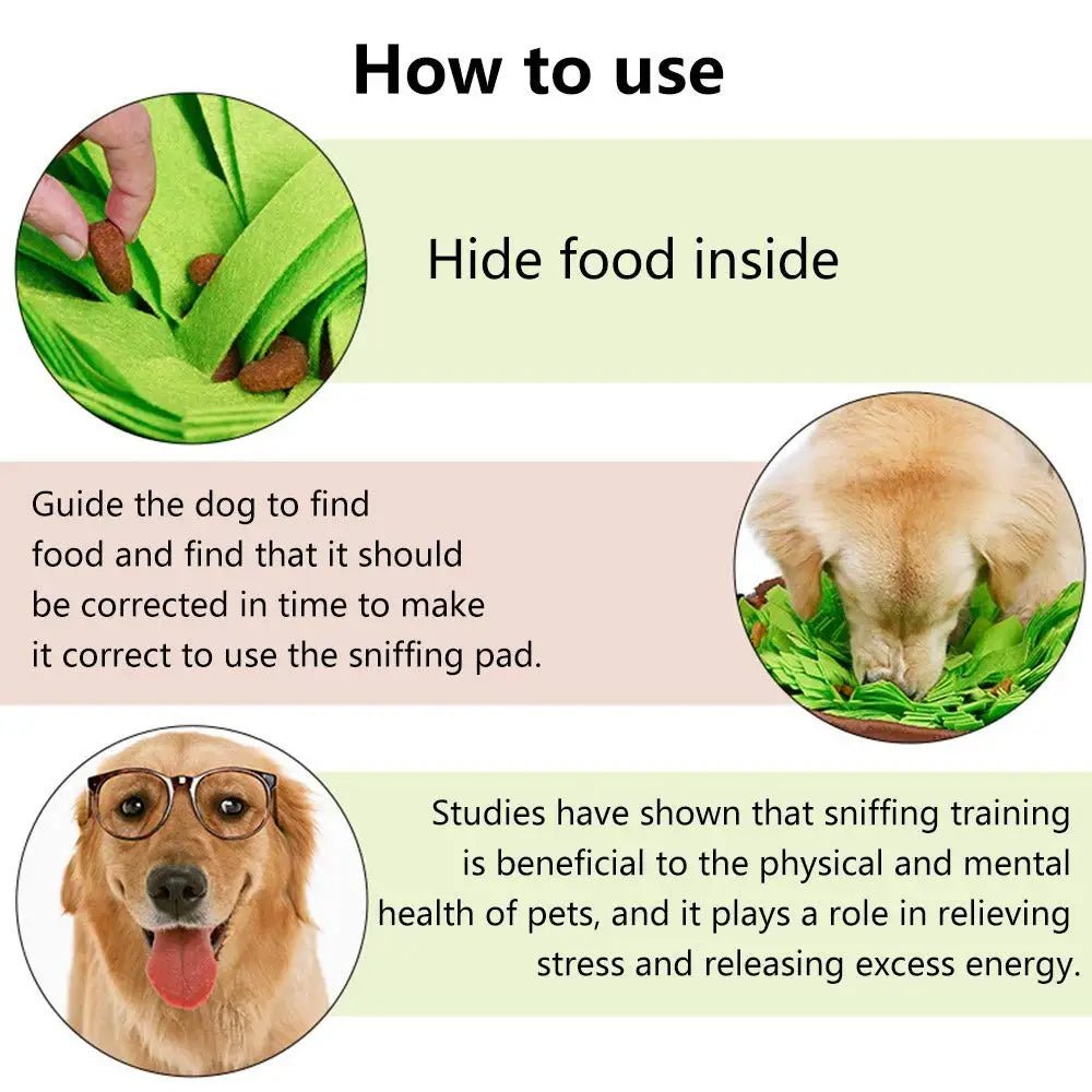 Pet Snuffle Mat for Dogs, Interactive Feed Game for Boredom, Encourages Natural Foraging Skills for Cats Dogs Bowl Travel Use - H. home supplies
