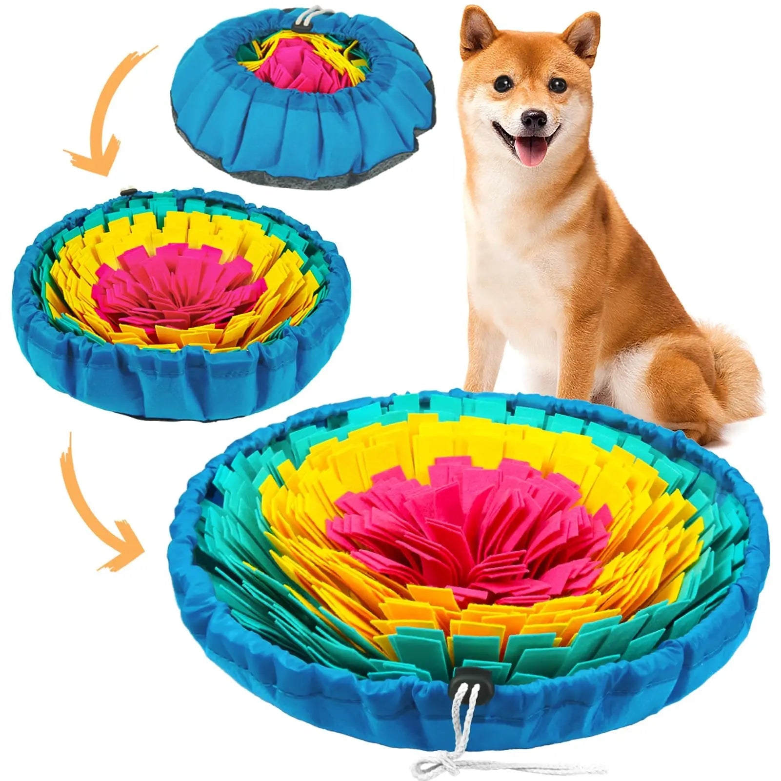 Pet Snuffle Mat for Dogs, Interactive Feed Game for Boredom, Encourages Natural Foraging Skills for Cats Dogs Bowl Travel Use - H. home supplies