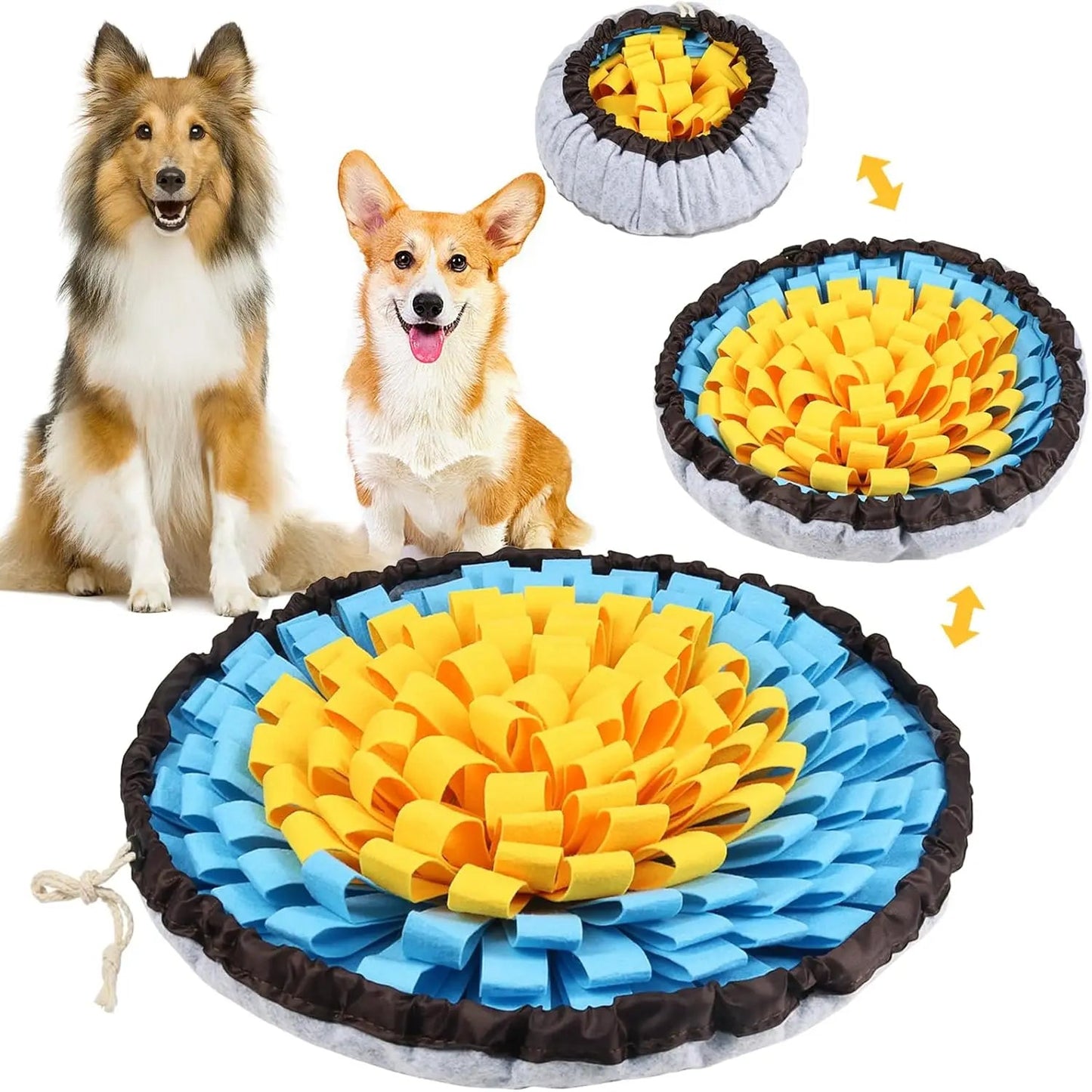 Pet Snuffle Mat for Dogs, Interactive Feed Game for Boredom, Encourages Natural Foraging Skills for Cats Dogs Bowl Travel Use - H. home supplies
