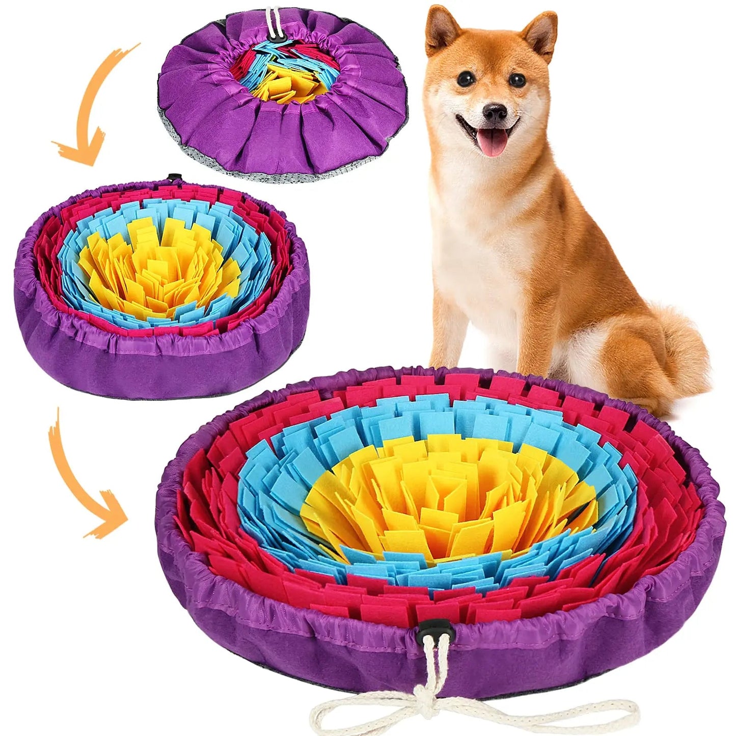 Pet Snuffle Mat for Dogs, Interactive Feed Game for Boredom, Encourages Natural Foraging Skills for Cats Dogs Bowl Travel Use - H. home supplies
