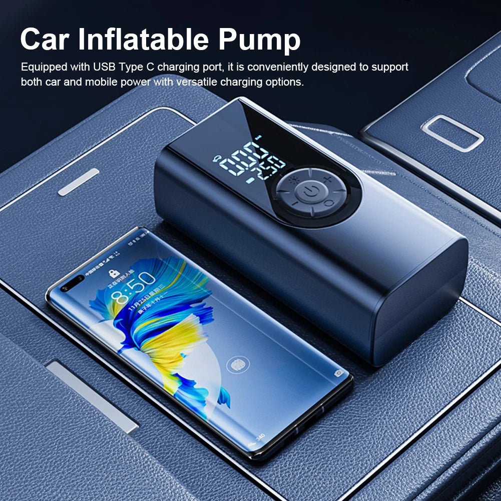 Portable Car Air Pump Electric Inflator Compressor Tire Inflator Pump Wireless Intelligent Digital Display Tire Gases Machines - H. home supplies