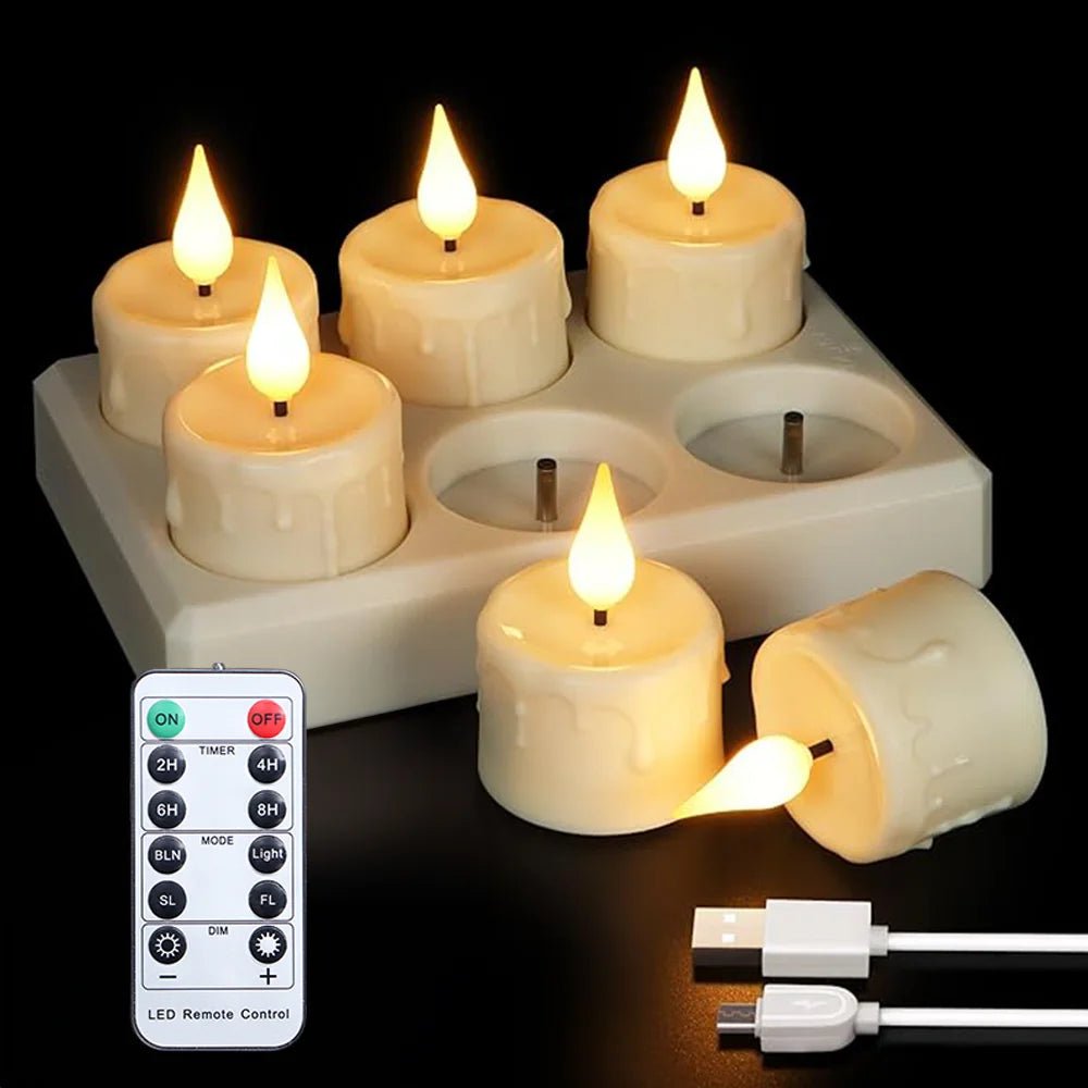 Rechargeable Candle Lamp With Remote Control LED Candles For Room Decor Birthday Home Decor Festival Decoration Flameless Candle - H. home supplies
