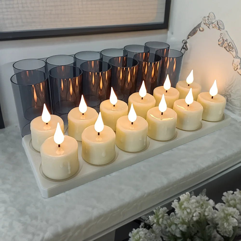 Rechargeable Candle Lamp With Remote Control LED Candles For Room Decor Birthday Home Decor Festival Decoration Flameless Candle - H. home supplies