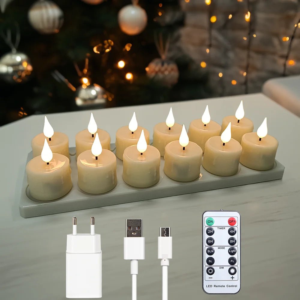 Rechargeable Candle Lamp With Remote Control LED Candles For Room Decor Birthday Home Decor Festival Decoration Flameless Candle - H. home supplies